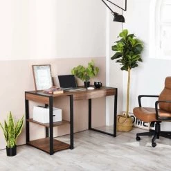 HOMEINBOX Bureau D'ordinateur En Noyer De Style Industriel Simple 60x120x75cm 4322 9 HOMEINBOX Bureau D'ordinateur En Noyer De Style Industriel Simple 60x120x75cm 4322 -France Bureau Soldes 2022 23819806 3