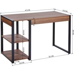 HOMEINBOX Bureau D'ordinateur En Noyer De Style Industriel Simple 60x120x75cm 4322 10 HOMEINBOX Bureau D'ordinateur En Noyer De Style Industriel Simple 60x120x75cm 4322 -France Bureau Soldes 2022 23819806 4