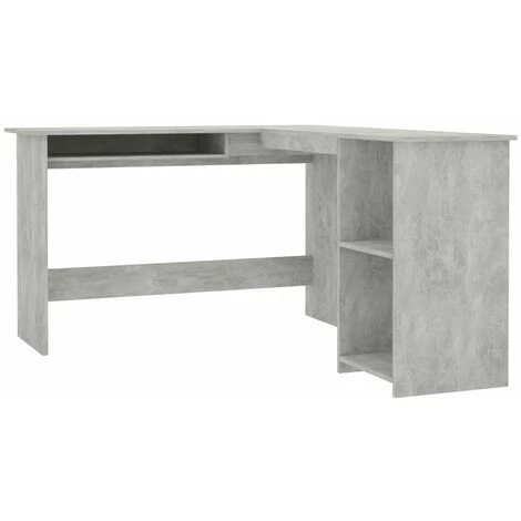Bureau D'angle En Forme De L 120x140x75 Cm Aggloméré Gris Béton VidaXL 4 Bureau D'angle En Forme De L 120x140x75 Cm Aggloméré Gris Béton VidaXL – Image 2
