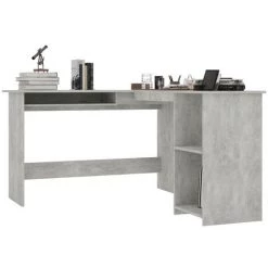 Bureau D'angle En Forme De L 120x140x75 Cm Aggloméré Gris Béton VidaXL 9 Bureau D'angle En Forme De L 120x140x75 Cm Aggloméré Gris Béton VidaXL -France Bureau Soldes 2022 23855333 3