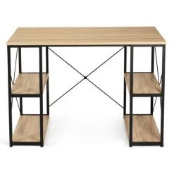 IDMARKET Bureau Double DETROIT Design Industriel - Naturel -France Bureau Soldes 2022 23938072 4