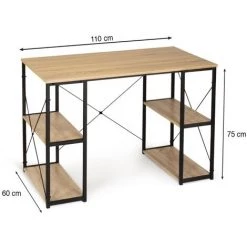 IDMARKET Bureau Double DETROIT Design Industriel - Naturel -France Bureau Soldes 2022 23938072 5