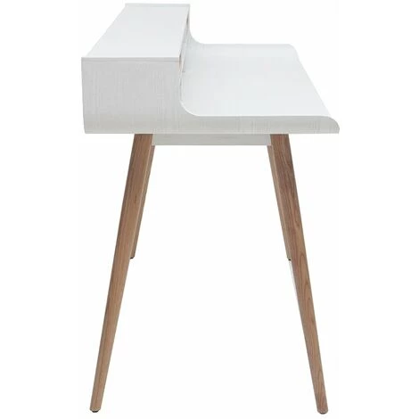 MILIBOO Bureau Scandinave Bois Et Blanc 2 Tiroirs L140 Cm OPUS - Bois Clair / Blanc 5 MILIBOO Bureau Scandinave Bois Et Blanc 2 Tiroirs L140 Cm OPUS - Bois Clair / Blanc – Image 3