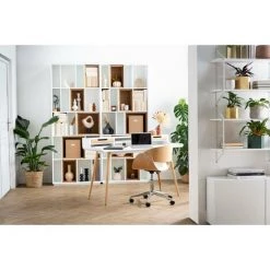 MILIBOO Bureau Scandinave Bois Et Blanc 2 Tiroirs L140 Cm OPUS - Bois Clair / Blanc 11 MILIBOO Bureau Scandinave Bois Et Blanc 2 Tiroirs L140 Cm OPUS - Bois Clair / Blanc -France Bureau Soldes 2022 24168006 5