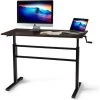 COSTWAY Table De Travail De Bureau Avec Manivelle, Table D'Ordinateur Réglable En Hauteur, 120x60x75-113cm -France Bureau Soldes 2022 24219944 1