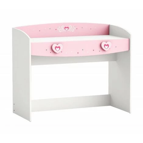 DEMEYERE Bureau 1 Tiroir Anastasia Rose Et Blanc - Rose - Rose/blanc 3 DEMEYERE Bureau 1 Tiroir Anastasia Rose Et Blanc - Rose - Rose/blanc