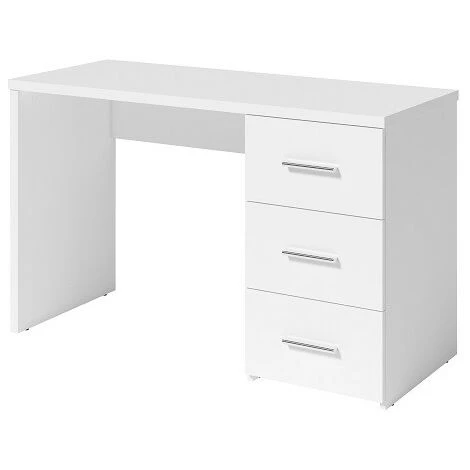 MEBLOSIEK Bureau Open 3 Tiroirs Blanc - Blanc - Blanc 4 MEBLOSIEK Bureau Open 3 Tiroirs Blanc - Blanc - Blanc – Image 2