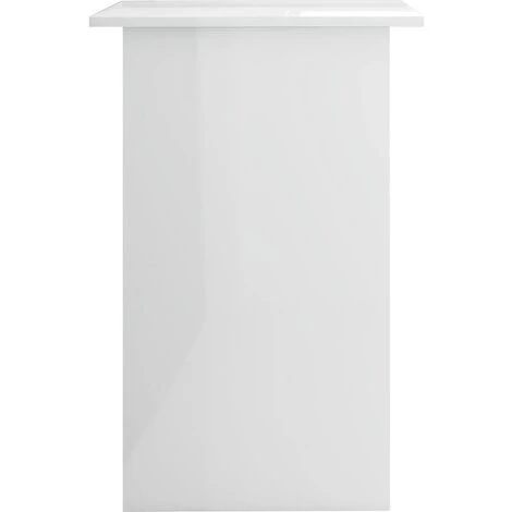 YOUTHUP Bureau Blanc Brillant 90x50x74 Cm Aggloméré - Blanc 7 YOUTHUP Bureau Blanc Brillant 90x50x74 Cm Aggloméré - Blanc – Image 5