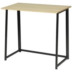 CASAME Bureau Pliable Style Industriel - Longueur 80 Cm - Casâme - Bois Clair -France Bureau Soldes 2022 24961842 3