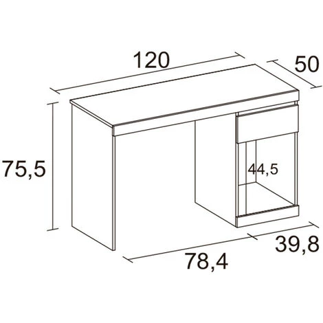 VENTEMEUBLESONLINE BUREAU BORO 1 TIROIR ET ÉTAGÈR 5 VENTEMEUBLESONLINE BUREAU BORO 1 TIROIR ET ÉTAGÈR – Image 3