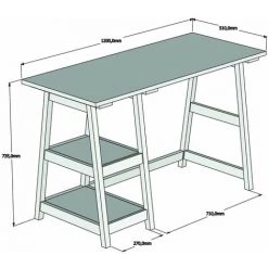 TOILINUX Bureau Design Bois Perla - 120 X 51 X 73 - Marron 9 TOILINUX Bureau Design Bois Perla - 120 X 51 X 73 - Marron -France Bureau Soldes 2022 25140551 4
