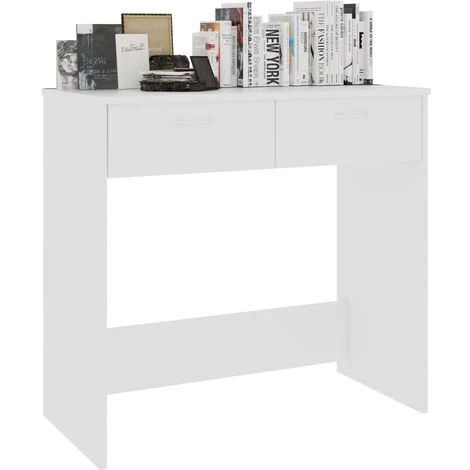 ASUPERMALL Bureau Blanc 80x40x75 Cm Agglomere 4 ASUPERMALL Bureau Blanc 80x40x75 Cm Agglomere – Image 2