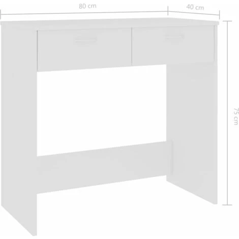 ASUPERMALL Bureau Blanc 80x40x75 Cm Agglomere 5 ASUPERMALL Bureau Blanc 80x40x75 Cm Agglomere – Image 3