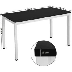 HELLOSHOP26 Bureau Informatique Poste De Travail Noir Et Blanc - Blanc -France Bureau Soldes 2022 25245083 2