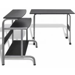 Hommoo Bureau D'ordinateur Reglable Noir HDV07407 -France Bureau Soldes 2022 25319515 4