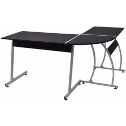 Hommoo Bureau D'angle En Forme De L Noir HDV07439 10 Hommoo Bureau D'angle En Forme De L Noir HDV07439 -France Bureau Soldes 2022 25319564 4
