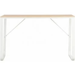 Hommoo Bureau D'ordinateur Blanc Et Chene 120x60x73 Cm HDV07545 -France Bureau Soldes 2022 25319656 3