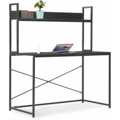 Hommoo Bureau D'ordinateur Noir 120 X 60 X 138 Cm HDV07547