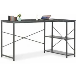 Hommoo Bureau D'ordinateur Noir 120 X 72 X 70 Cm HDV07552