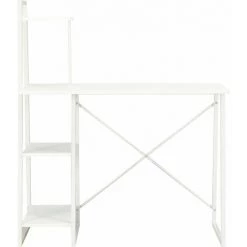 Hommoo Bureau Avec Etagere Blanc 102x50x117 Cm HDV07573 -France Bureau Soldes 2022 25319733 2