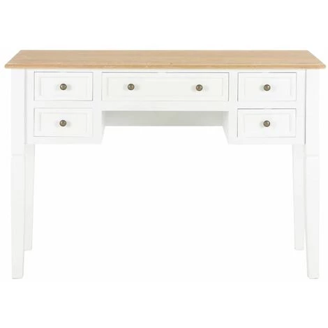Hommoo Bureau Blanc 109,5 X 45 X 77,5 Cm Bois HDV22222 5 Hommoo Bureau Blanc 109,5 X 45 X 77,5 Cm Bois HDV22222 – Image 3
