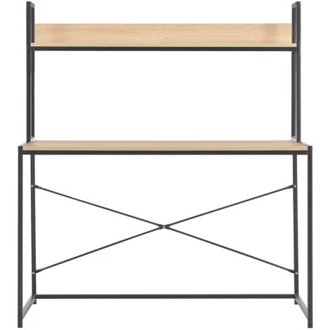 Hommoo Bureau D'ordinateur Noir Et Chene 120 X 60 X 138 Cm HDV33054 5 Hommoo Bureau D'ordinateur Noir Et Chene 120 X 60 X 138 Cm HDV33054 – Image 3