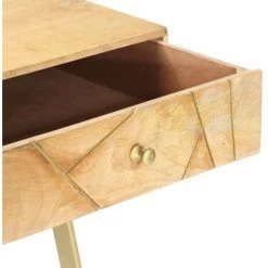 YOUTHUP Bureau Avec Tiroirs 100x55x75 Cm Bois Solide De Manguier - Brun 11 YOUTHUP Bureau Avec Tiroirs 100x55x75 Cm Bois Solide De Manguier - Brun -France Bureau Soldes 2022 25354469 5