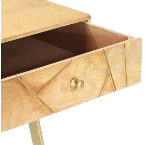 YOUTHUP Bureau Avec Tiroirs 100x55x75 Cm Bois Solide De Manguier - Brun 7 YOUTHUP Bureau Avec Tiroirs 100x55x75 Cm Bois Solide De Manguier - Brun – Image 5