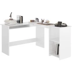 YOUTHUP Bureau D'angle Forme De L Blanc Brillant 120x140x75cm Aggloméré - Blanc 9 YOUTHUP Bureau D'angle Forme De L Blanc Brillant 120x140x75cm Aggloméré - Blanc -France Bureau Soldes 2022 25355777 3