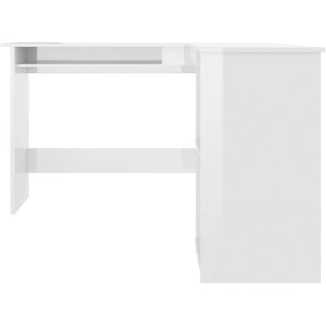 YOUTHUP Bureau D'angle Forme De L Blanc Brillant 120x140x75cm Aggloméré - Blanc 6 YOUTHUP Bureau D'angle Forme De L Blanc Brillant 120x140x75cm Aggloméré - Blanc – Image 4