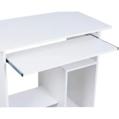 HELLOSHOP26 Bureau Table Informatique Table Avec Support Clavier Coulissant Montage Simple Stable Table Pour La Maison Et Le Bureau Dimensions 45 X 80 X 74 Cm Blanc - Blanc -France Bureau Soldes 2022 25441130 3