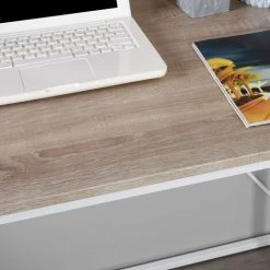 URBAN MEUBLE Bureau Spacieux Et Minimaliste Au Style Industriel Blanc Et Bois -France Bureau Soldes 2022 25650931 3