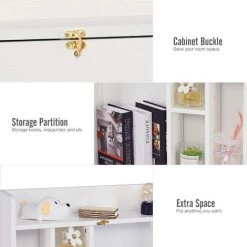 PULUOMIS Bureau D'ordinateur Murale Meuble Multifonctionnel Avec Rangement Rabattable - Blanc -France Bureau Soldes 2022 25964338 3