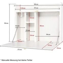 PULUOMIS Bureau D'ordinateur Murale Meuble Multifonctionnel Avec Rangement Rabattable - Blanc -France Bureau Soldes 2022 25964338 5