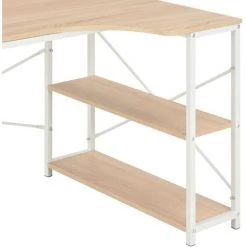 ASUPERMALL Bureau D'ordinateur Blanc Et Chene 120 X 72 X 70 Cm -France Bureau Soldes 2022 25966729 3