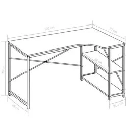 ASUPERMALL Bureau D'ordinateur Blanc Et Chene 120 X 72 X 70 Cm -France Bureau Soldes 2022 25966729 4