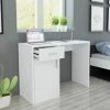 ASUPERMALL Bureau Avec Tiroir Et Placard 100x40x73 Cm Blanc