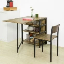 Table Pliante Avec 2 Abattants Et 3 étagères De Rangement,SoBuy FWT62-N -France Bureau Soldes 2022 26111169 4