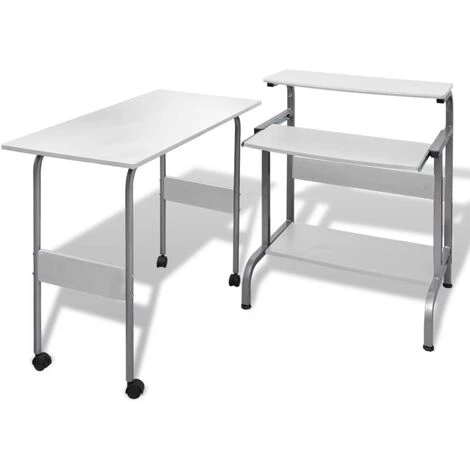 TRUE DEAL Table De Bureau Réglable Blanche Pour Ordinateur Avec Roulettes 3 TRUE DEAL Table De Bureau Réglable Blanche Pour Ordinateur Avec Roulettes