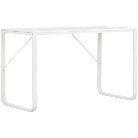 TRUE DEAL Bureau D'ordinateur Blanc 120x60x73 Cm 4 TRUE DEAL Bureau D'ordinateur Blanc 120x60x73 Cm – Image 2