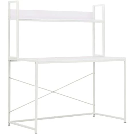 TRUE DEAL Bureau D'ordinateur Blanc 120 X 60 X 138 Cm 4 TRUE DEAL Bureau D'ordinateur Blanc 120 X 60 X 138 Cm – Image 2