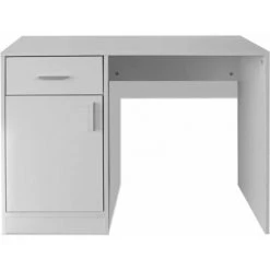 TRUE DEAL Bureau Avec Tiroir Et Placard 100x40x73 Cm Blanc -France Bureau Soldes 2022 26219921 3