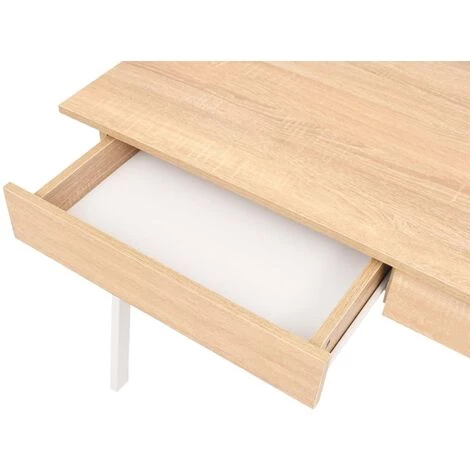 TRUE DEAL Table D'écriture 110 X 55 X 75 Cm Chêne Et Blanc 6 TRUE DEAL Table D'écriture 110 X 55 X 75 Cm Chêne Et Blanc – Image 4