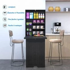 COSTWAY Bureau Mural Rabattable,Table Murale Pliable En MDF Meuble De Rangement Avec Etagère Intégrée 82 X 16 X 60 CM -France Bureau Soldes 2022 26233700 3