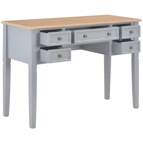 TRUE DEAL Bureau Gris 109,5 X 45 X 77,5 Cm Bois 4 TRUE DEAL Bureau Gris 109,5 X 45 X 77,5 Cm Bois – Image 2