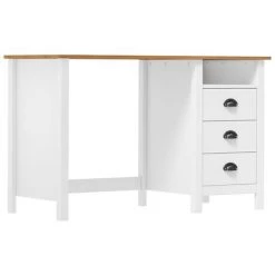 TRUE DEAL Bureau Hill Range Avec 3 Tiroirs 120x50x74 Cm Pin Solide