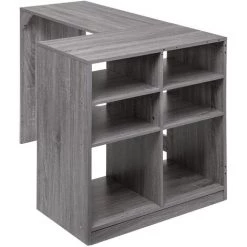 FIVE SIMPLY SMART Bureau 4 + 2 Cases Mix Gris - Gris -France Bureau Soldes 2022 26438052 3