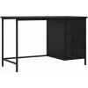 YOUTHUP Bureau Industriel Avec Tiroirs Noir 120x55x75 Cm Acier - Noir -France Bureau Soldes 2022 26526039 1