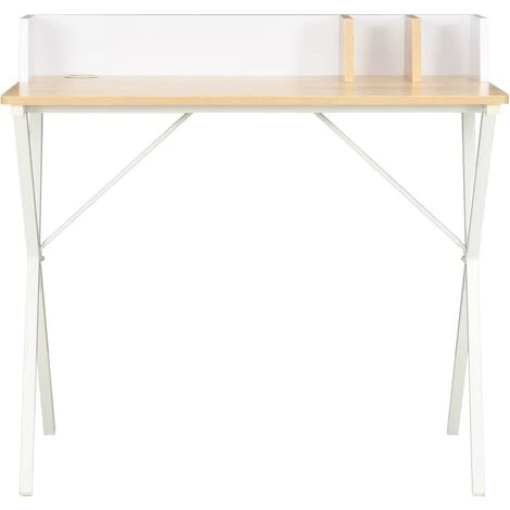 YOUTHUP Bureau Blanc Et Naturel 80x50x84 Cm - Blanc 4 YOUTHUP Bureau Blanc Et Naturel 80x50x84 Cm - Blanc – Image 2