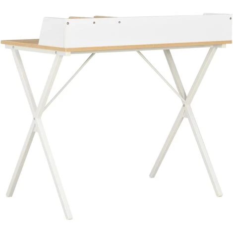 YOUTHUP Bureau Blanc Et Naturel 80x50x84 Cm - Blanc 6 YOUTHUP Bureau Blanc Et Naturel 80x50x84 Cm - Blanc – Image 4